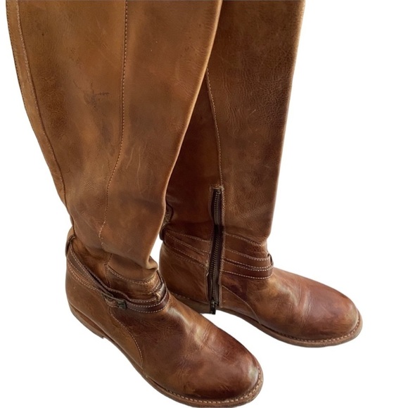 BED STU Brown Leather Bristol Equestrian Knee High Riding Boots size 8.5 - Picture 3 of 7